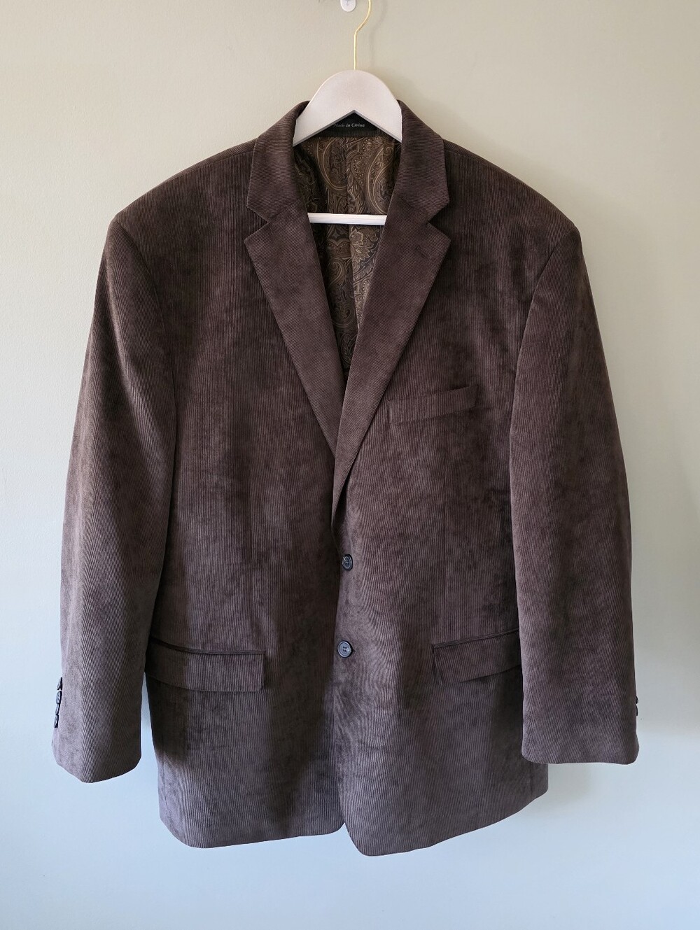 NWOT Chaps 48R Vintage 90s Old Money Preppy Chocolate Brown Corduroy Blazer